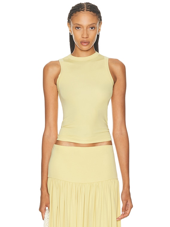 Aya Muse High Neck Tank Top in Buttercream | FWRD