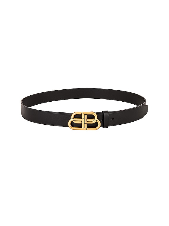 Balenciaga BB Large Belt in Black | FWRD