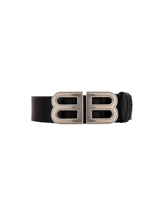 Balenciaga BB Hourglass Large Belt in Black | FWRD