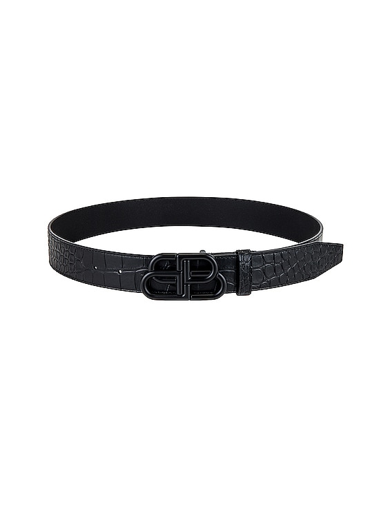 Balenciaga BB Large Belt in Black | FWRD