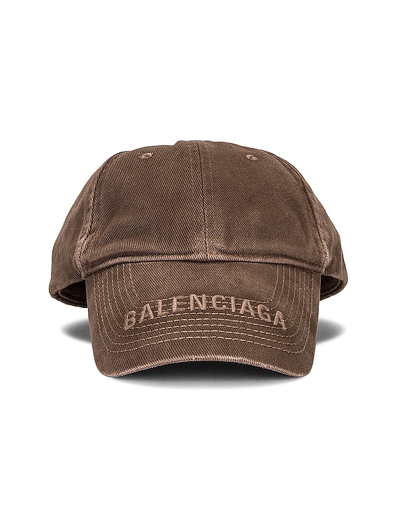 Balenciaga Logo Visor Hat in Taupe | FWRD