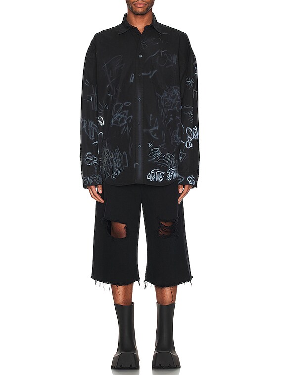 Balenciaga Baggy Shorts in Peach Pitch & Black | FWRD