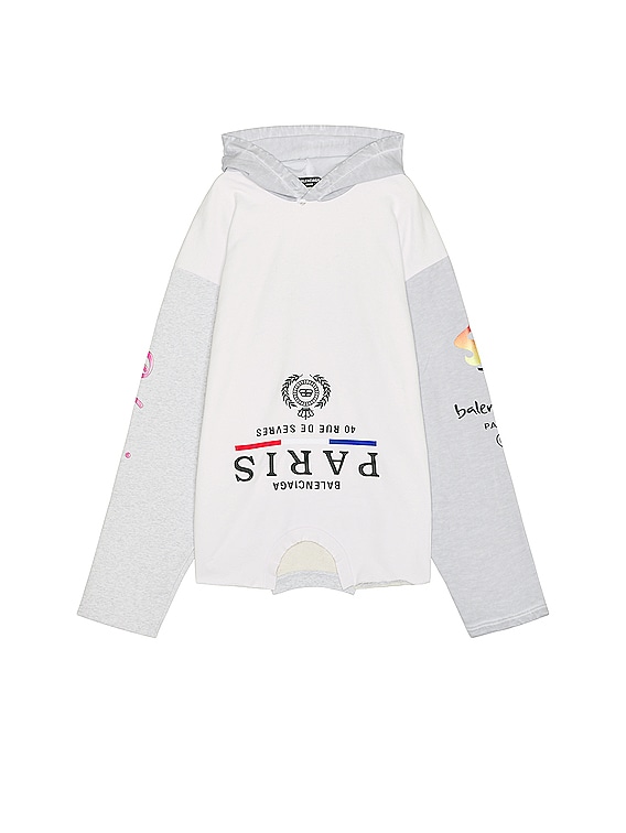 Balenciaga Upside Down Hoodie in White Multi | FWRD