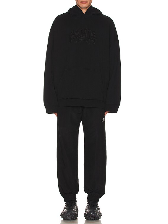 BALENCIAGA ブラック スウェット M Balenciaga Wide Fit Hoodie in Black | FWRD