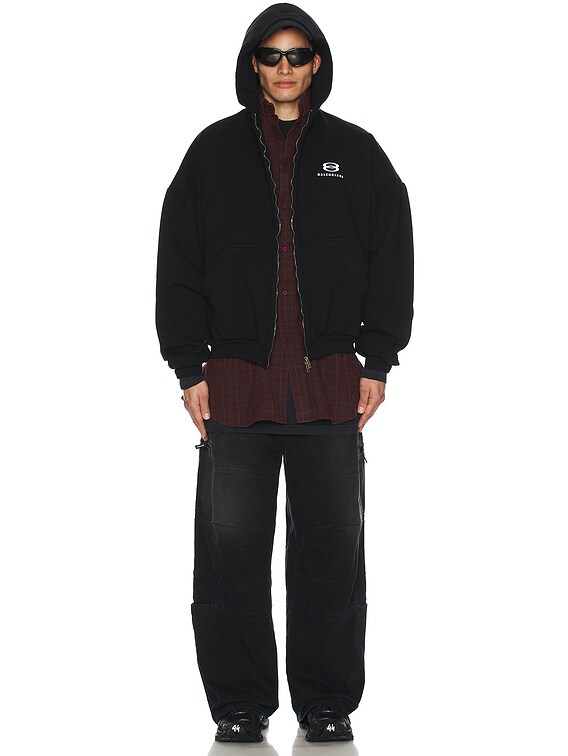 Balenciaga Layered Hoodie in Black & White | FWRD