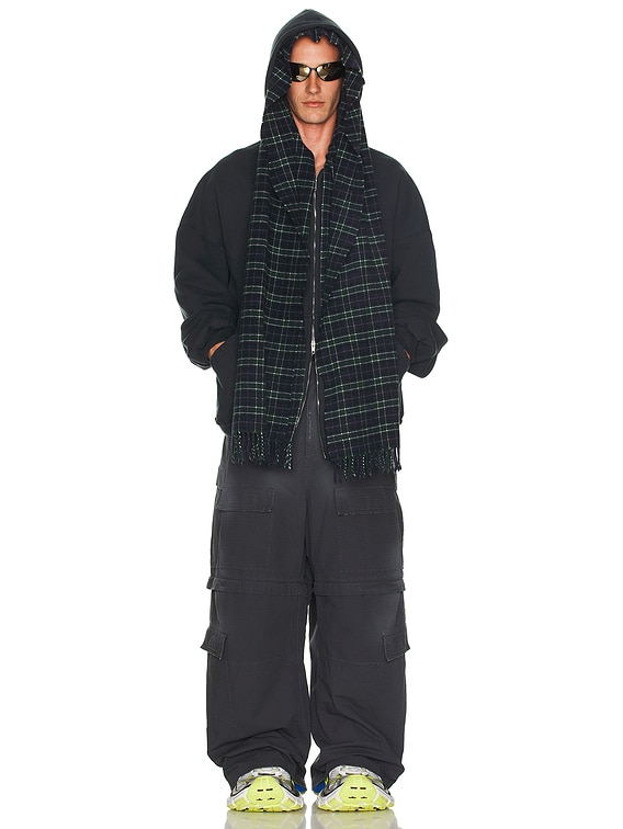 憧れの Zip-Up Scarf Balenciaga Hoodie FWRD | Black & Blue Deep in トップス