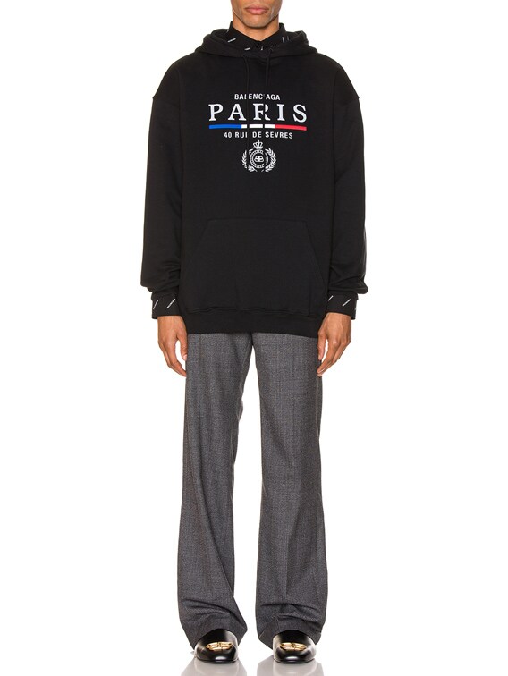 Balenciaga Paris Flag Hoodie in Black | FWRD