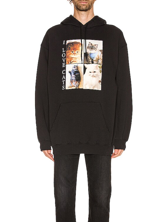 Balenciaga I Love Cats Hoodie in Black | FWRD