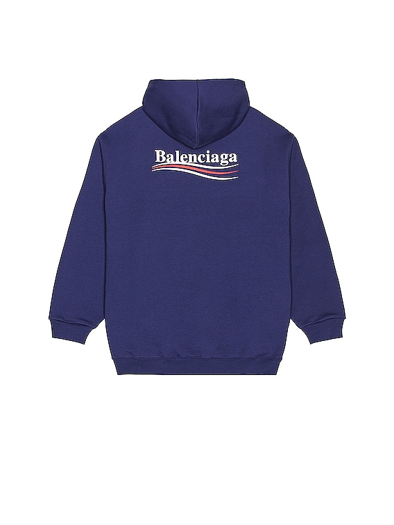 Balenciaga Hoodie in Pacific Blue & White | FWRD