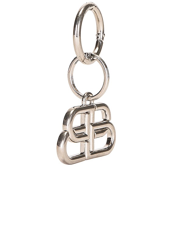Balenciaga BB Keyring in SIlver | FWRD