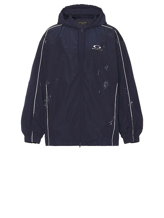 Balenciaga Men's Hooded Tracksuit Jacket | Neiman Marcus