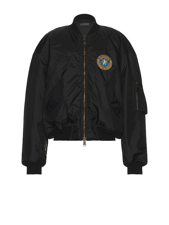 Balenciaga Large Fit Bomber Jaket in Black | FWRD Balenciaga Large Fit Bomber Jaket in Black | FWRD