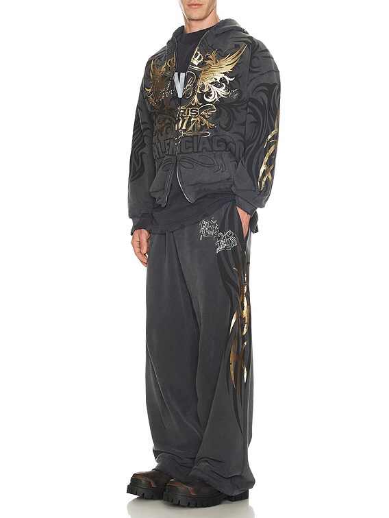 Balenciaga Baggy Sweatpants in Super Faded Wash Black | FWRD