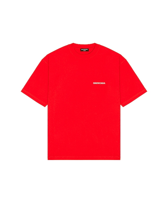 Balenciaga Balenciaga Logo Crewneck T Shirt Red