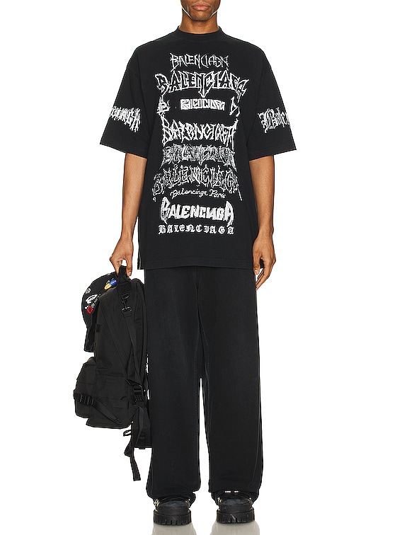 BALENCIAGA LNY コットン Tシャツ Lunar New Year ロゴ Balenciaga Lunar New Year Large Fit T-Shirt in Faded Black