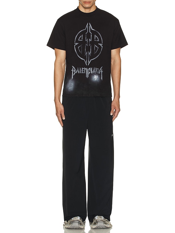 Balenciaga Small Fit T-Shirt in Washed Black & White | FWRD Balenciaga Small Fit T-Shirt in Washed Black & White | FWRD