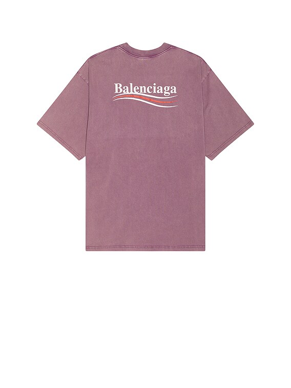 ★送料関税込【BALENCIAGA】Medium Fit T-Shirt Balenciaga Medium Fit T-Shirt in Purple, White, & Red | FWRD