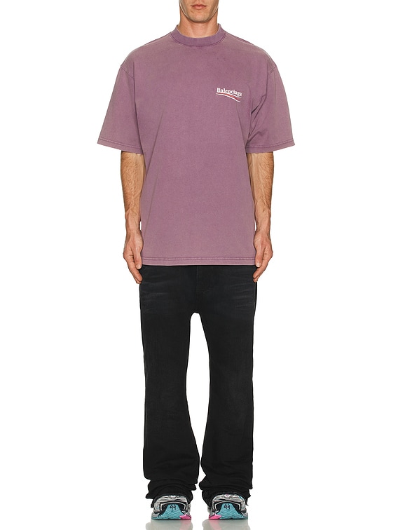Tシャツ・カットソー *BALENCIAGA* Medium Fit Logo Short Sleeve T-Shirt Fade Purpl Balenciaga Medium Fit T-Shirt in Deep Purple & Black | FWRD