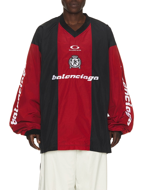 Balenciaga Long Sleeve Jersey Top in Lipstick Red | FWRD