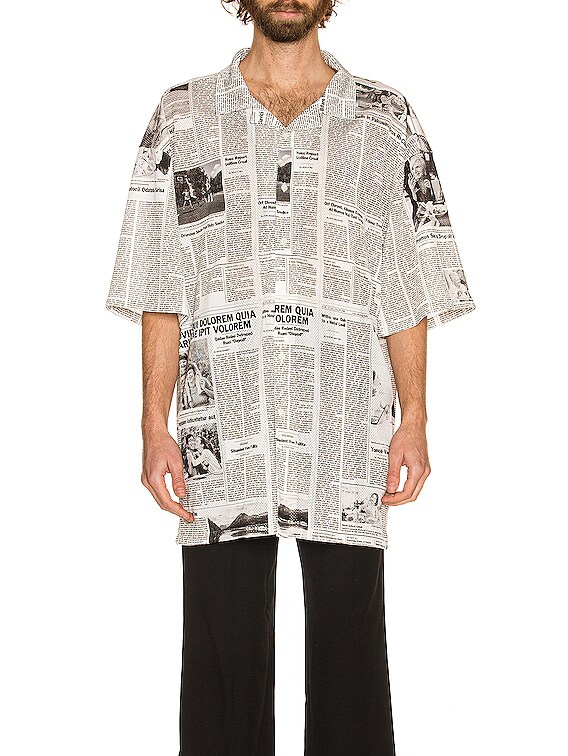 Balenciaga Sports Shirt in White & Black | FWRD