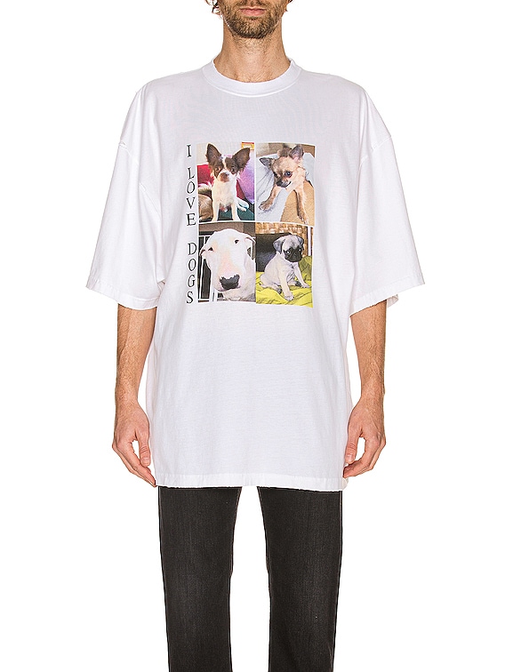 Balenciaga I Love Dogs Tee in White | FWRD