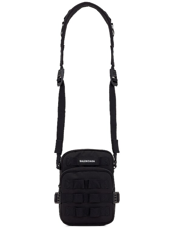 Men's Army Crossbody Messenger Bag in Black