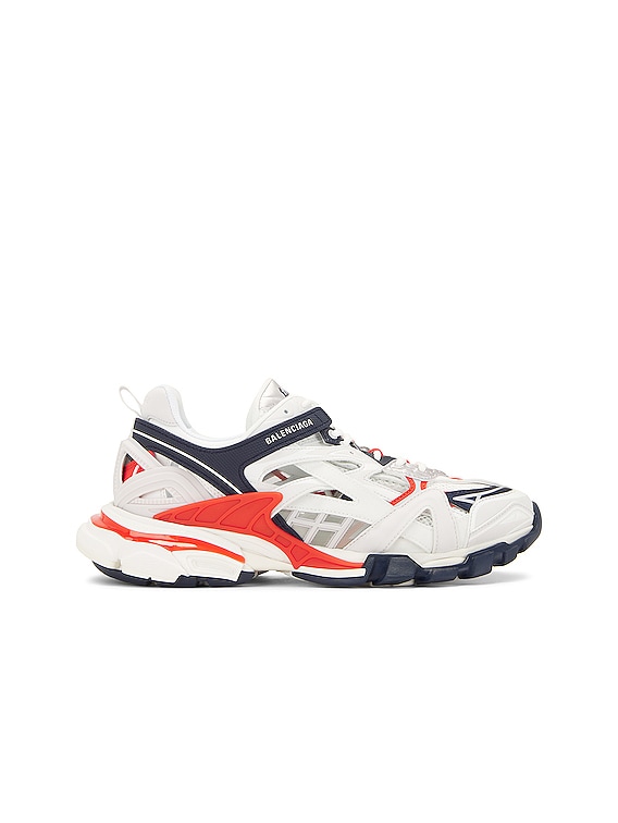 Balenciaga Track Nylon, Mesh and Rubber Red low top sneakers