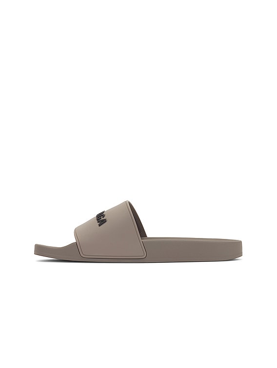 Balenciaga Pool Slide in Medium Grey & Black | FWRD