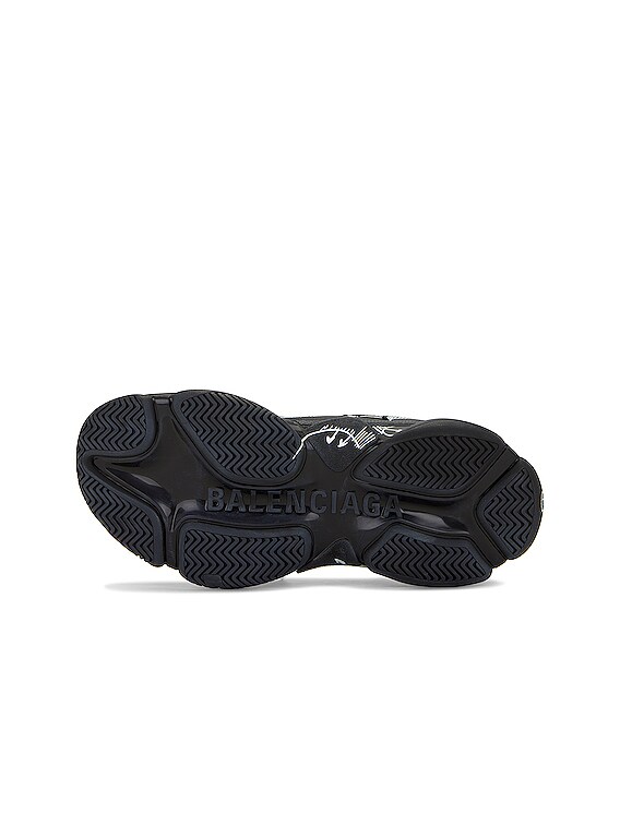 Balenciaga Triple S Allover Logo Sneaker in Black & White | FWRD