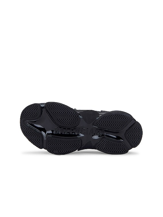 Balenciaga Triple S Piercing Sneaker in Black & Silver | FWRD