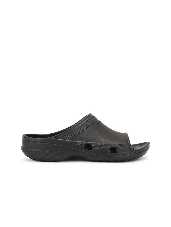 Balenciaga Pool Crocs Slide in Black | FWRD