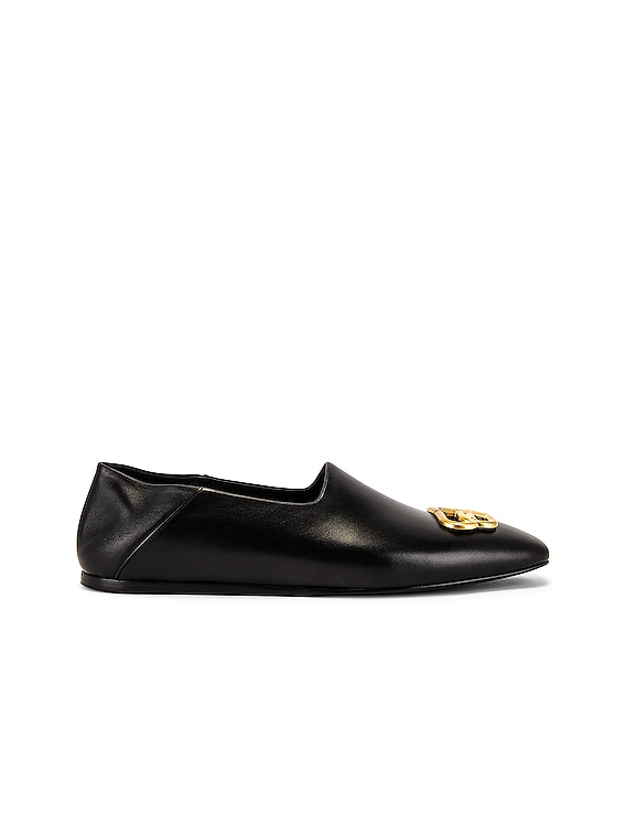 Balenciaga Cosy Bb Loafer F005 in Black & Gold | FWRD Balenciaga Cosy Bb Loafer F005 in Black & Gold | FWRD