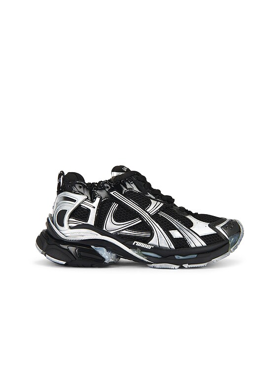 Balenciaga Runner Sneaker in Black & Silver | FWRD
