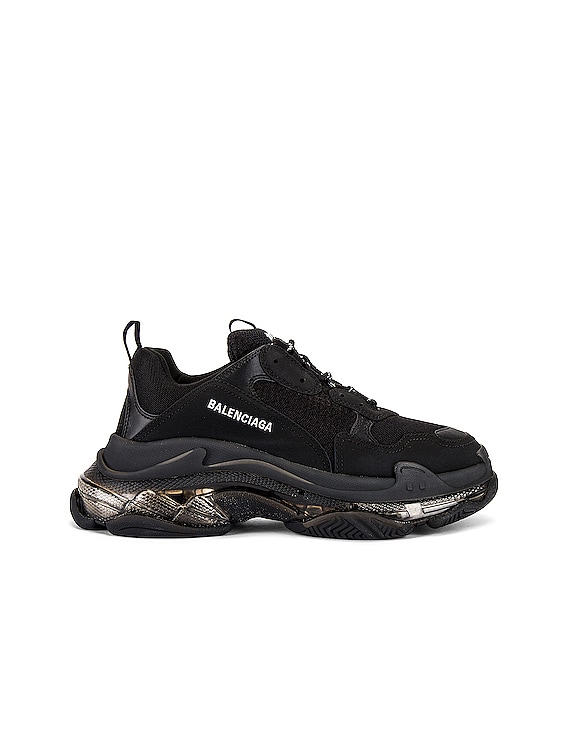 Balenciaga Triple S Clear Sole Mesh Nubuck and Leather Black low top  sneakers  Sneak in Peace