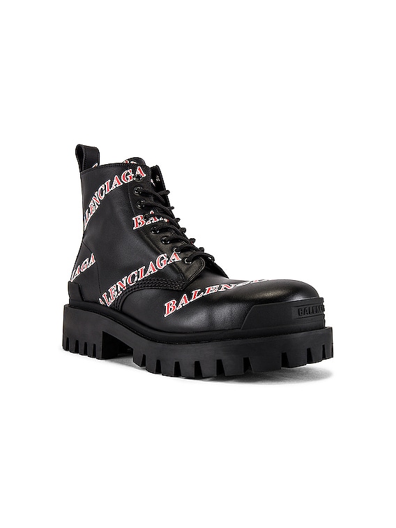 Balenciaga Black & Red Strike Boots