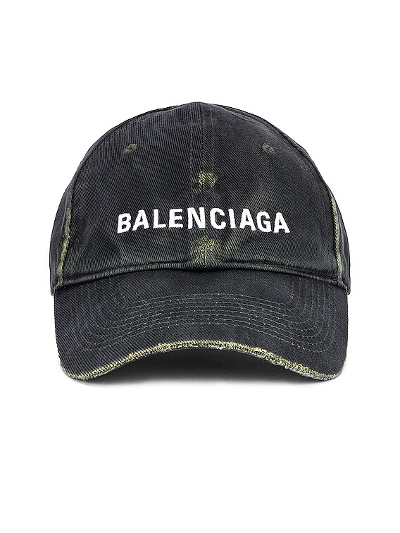 Balenciaga Classic Cap in Dark Green & White | FWRD