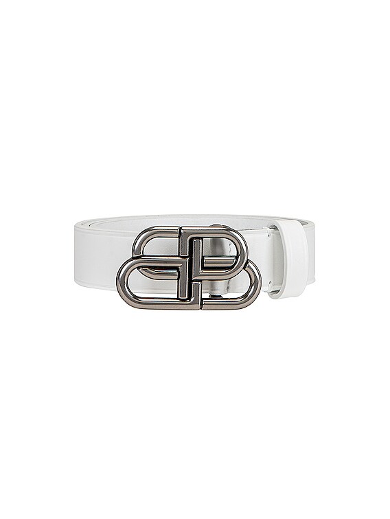 Balenciaga BB Belt in White | FWRD display picture 2