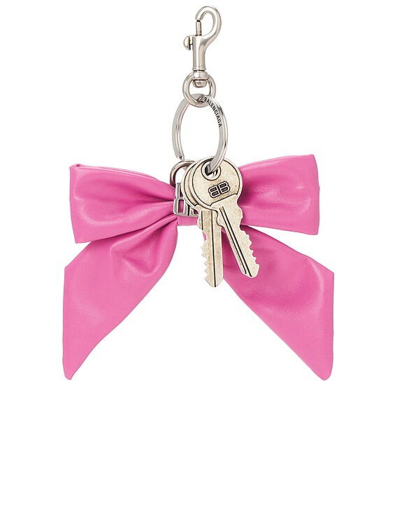 BALENCIAGA ピンクリボンキーホルダー　バックチャーム　最終値下げ Balenciaga Bow Keyring in Pink & Gold | FWRD