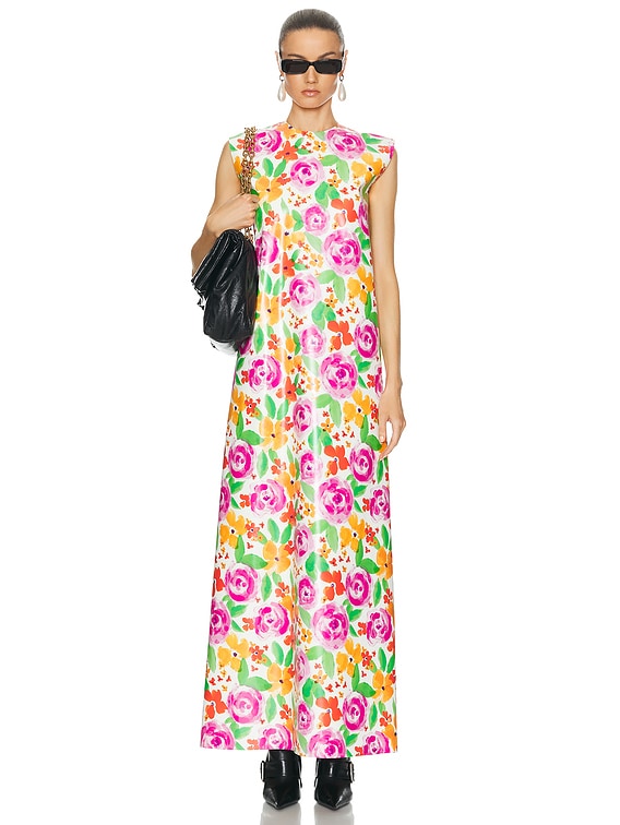 Balenciaga Sleeveless Floral Dress in Pink FWRD