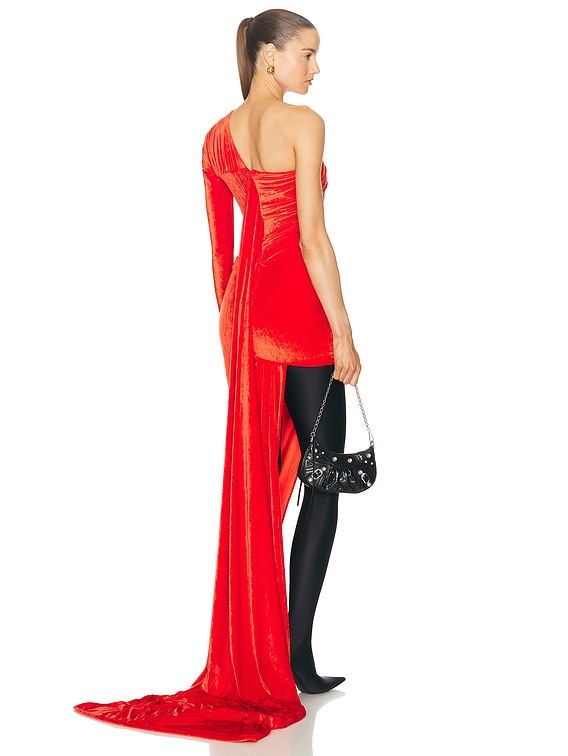 Balenciaga Asymmetric Dress in Red | FWRD