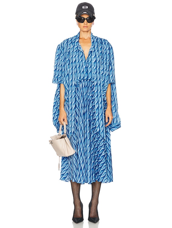 BALENCIAGA double sleeve dress blue SS25 新作 ★ Balenciaga Double Sleeve Dress in Blue | FWRD