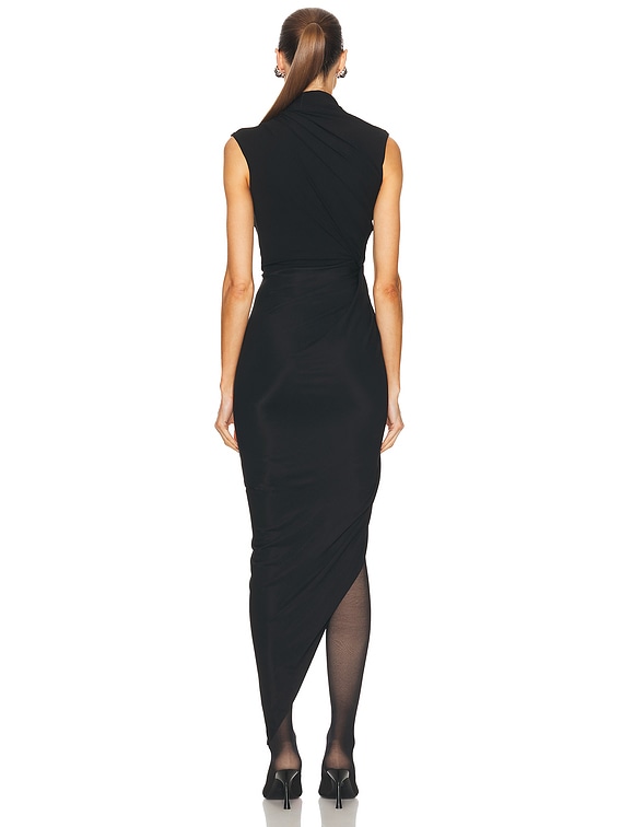Balenciaga Draped Dress in Black | FWRD
