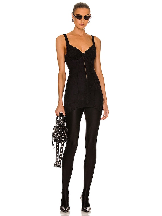 【8万円】BALENCIAGA フランス製ブラックタイト　ワンピース Balenciaga Mini Lingerie Dress in Black | FWRD