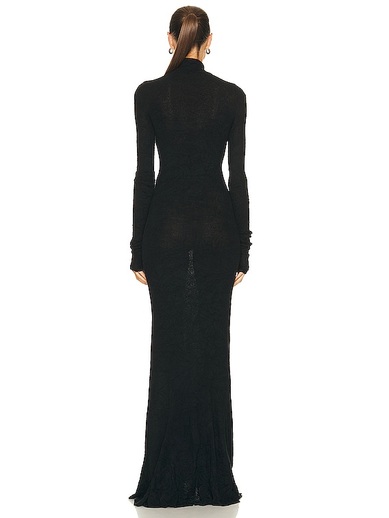 Balenciaga Maxi Godet Dress in Black | FWRD