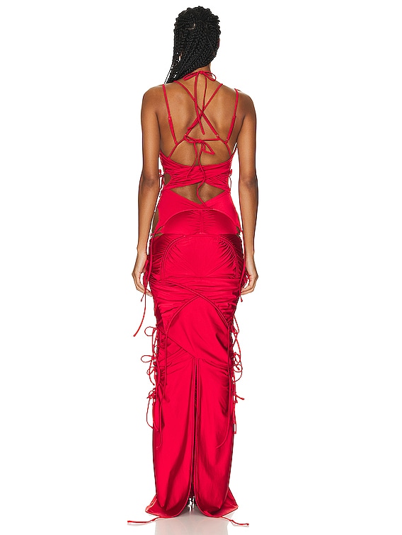 ワンピース BALENCIAGA DRESSES RED Balenciaga Patched Bikini cutout maxi dress Balenciaga