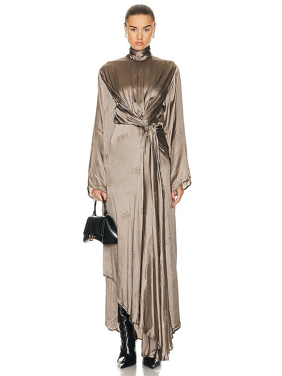 beige drape dress St. Agni Double Drape Maxi Dress