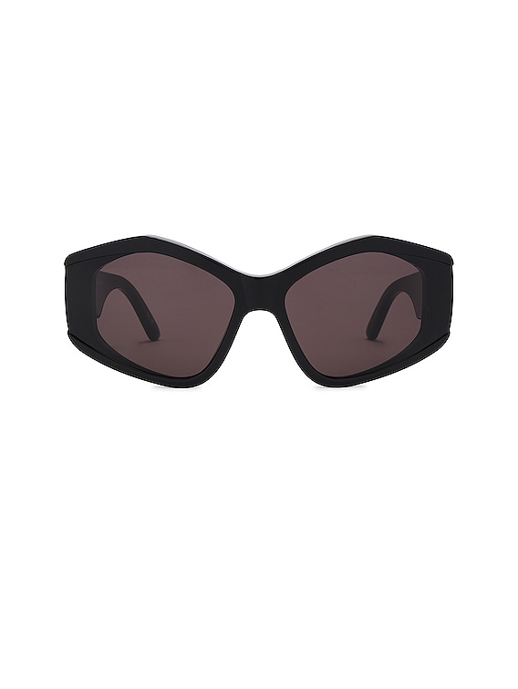 Balenciaga Edgy Geometrical Sunglasses in Black & Grey | FWRD