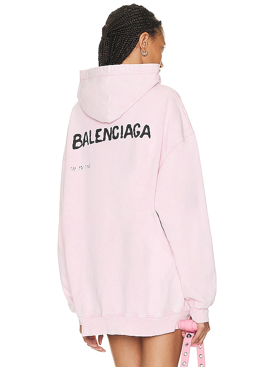BALENCIAGA Sweatshirts Women  Hand Drawn Balenciaga hoodie Pink   BALENCIAGA 578135 TOVO63204  Leam Luxury Shopping Online