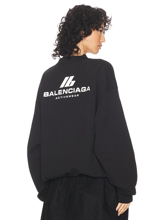Balenciaga Regular Crewneck Sweatshirt in Faded Black | FWRD