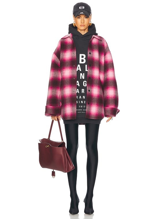 Balenciaga Large Fit Hoodie in Washed Black & White | FWRD